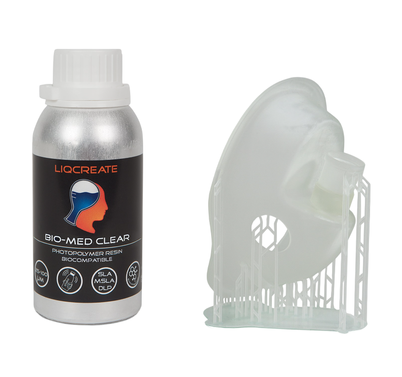 SLA 3D printed parts showing high detail surface finish and clarity